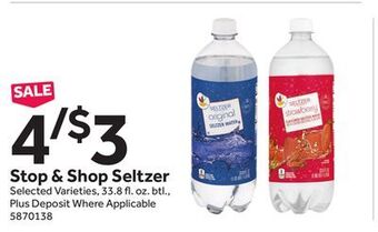Stop&Shop Stop & shop seltzer offer