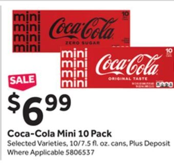 Stop&Shop Coca-cola mini 10 pack offer