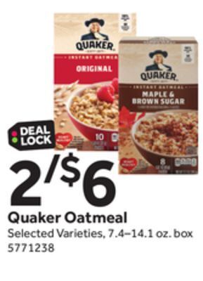 Stop&Shop Quaker oatmeal offer