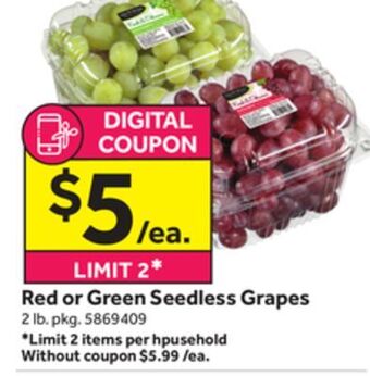 Stop&Shop Red or green seedless grapes offer