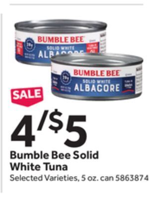 Stop&Shop Bumble bee solid white tuna offer