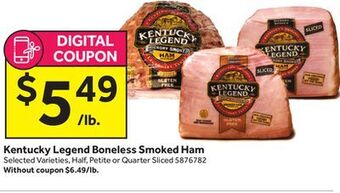 Stop&Shop Kentucky legend boneless smoked ham offer