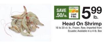 The Fresh Grocer Head on shrimp offer