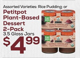DeCicco & Sons Petitpot plant-based dessert 2-pack offer