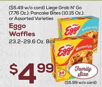 DeCicco & Sons Eggo waffles 23.2-29.6 oz. box offer