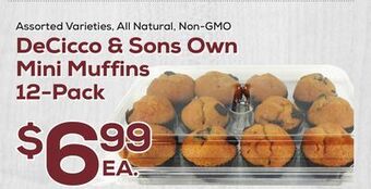 DeCicco & Sons Decicco & sons own mini muffins 12-pack offer