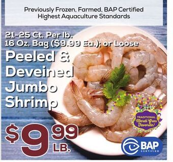 DeCicco & Sons Loose peeled & deveined jumbo shrimp offer
