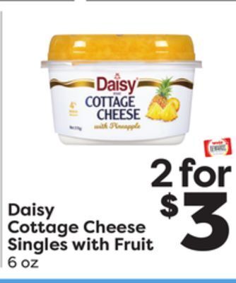Weis Markets Daisy cottage cheese singles with fruit offer