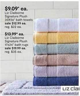 JC Penney Liz claiborne signature plush 30x56 offer