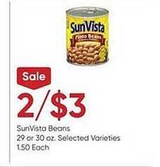 Stater Bros Sunvista beans offer