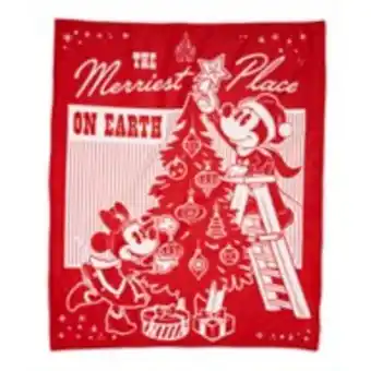 Disney Store Mickey and minnie mouse holiday fleece throw offer