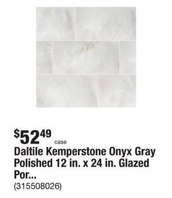 The Home Depot Daltile kemperstone onyx gray polished 12 in. x 24 in. glazed porcelain floor and wall tile (17.10 sq. ft./case) offer