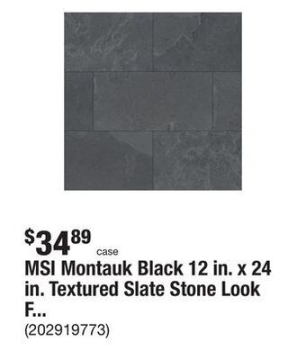 The Home Depot Msi montauk black 12 in. x 24 in. textured slate stone look floor and wall tile (10 sq. ft./case) offer