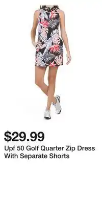 TJ Maxx Upf 50 golf quarter zip dress with separate shorts offer