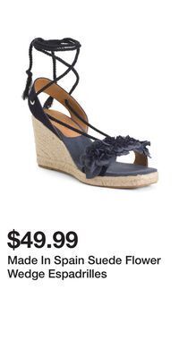 TJ Maxx Made in spain suede flower wedge espadrilles offer