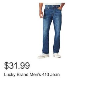 Costco Lucky brand men's 410 jean offer