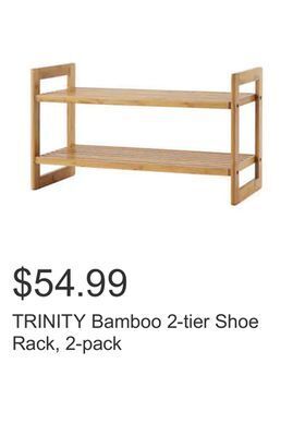 Costco Trinity bamboo 2-tier shoe rack, 2-pack offer