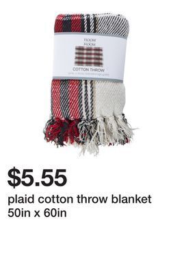 Five Below Plaid cotton throw blanket 50in x 60in offer