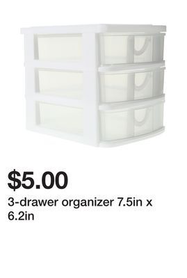 Five Below 3-drawer organizer 7.5in x 6.2in offer