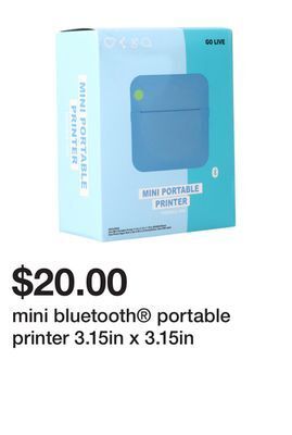 Five Below Mini bluetooth® portable printer 3.15in x 3.15in offer