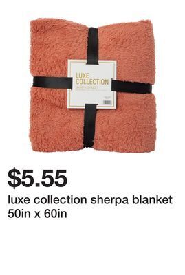 Five Below Luxe collection sherpa blanket 50in x 60in offer