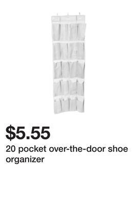 Five Below 20 pocket over-the-door shoe organizer offer