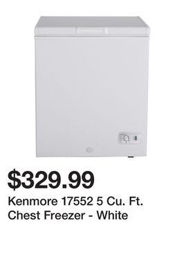 Kmart Kenmore 17552 5 cu. ft. chest freezer - white offer