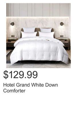 Costco Hotel grand white down comforter offer