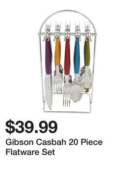 Kmart Gibson casbah 20 piece flatware set offer