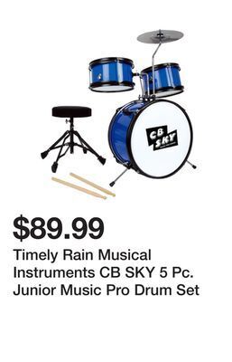 Kmart Timely rain musical instruments cb sky 5 pc. junior music pro drum set offer
