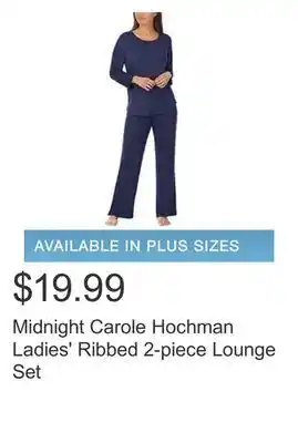 Costco Midnight carole hochman ladies' ribbed 2-piece lounge set offer