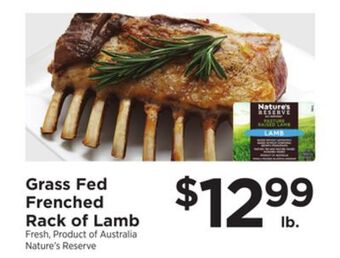 ShopRite Grass fed frenched rack of lamb offer