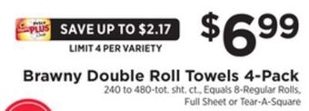 ShopRite Double roll towels 4-pack offer