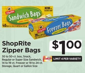 ShopRite Zipper bags offer