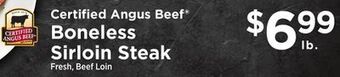 ShopRite Boneless sirloin steak offer
