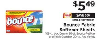 ShopRite Fabric softener sheets offer