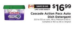 ShopRite Action pacs auto dish detergent offer