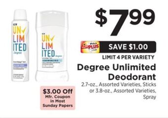 ShopRite Unlimited deodorant offer