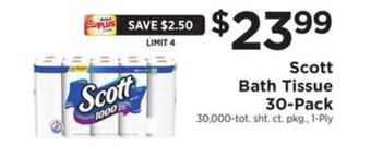 ShopRite Bath tissue 30-pack offer