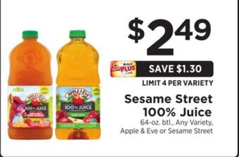ShopRite Sesame street 100% juice offer