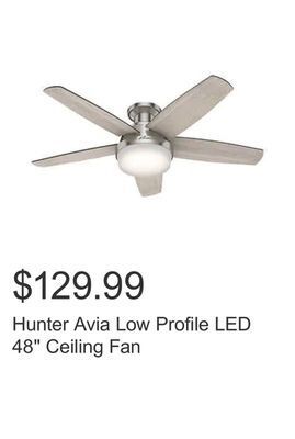 Costco Hunter avia low profile led 48" ceiling fan offer