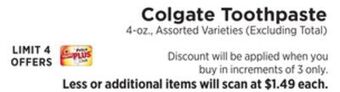 ShopRite Toothpaste offer