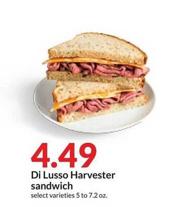 Hy-Vee Di lusso harvester sandwich offer