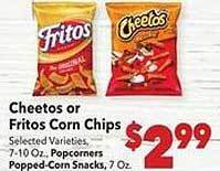 Vallarta Supermarkets Cheetos or fritos corn chips offer