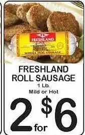 Foodland Freshland roll sausage offer