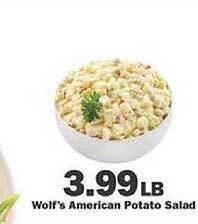 Schnucks Wolf's american potato salad offer