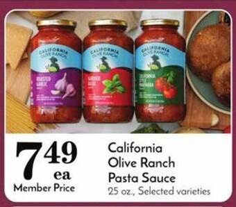 Pavilions California olive ranch pasta sauce offer