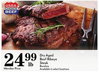 Pavilions Dry aged beef ribeye steak offer