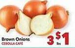 Vallarta Supermarkets Brown onions offer