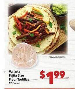 Vallarta Supermarkets Vallarta fajita size flour tortillas offer